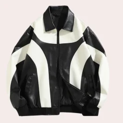 Jassen Heren*Mateusz - Herencolor Block Zip-Up Zomerjas Zwart