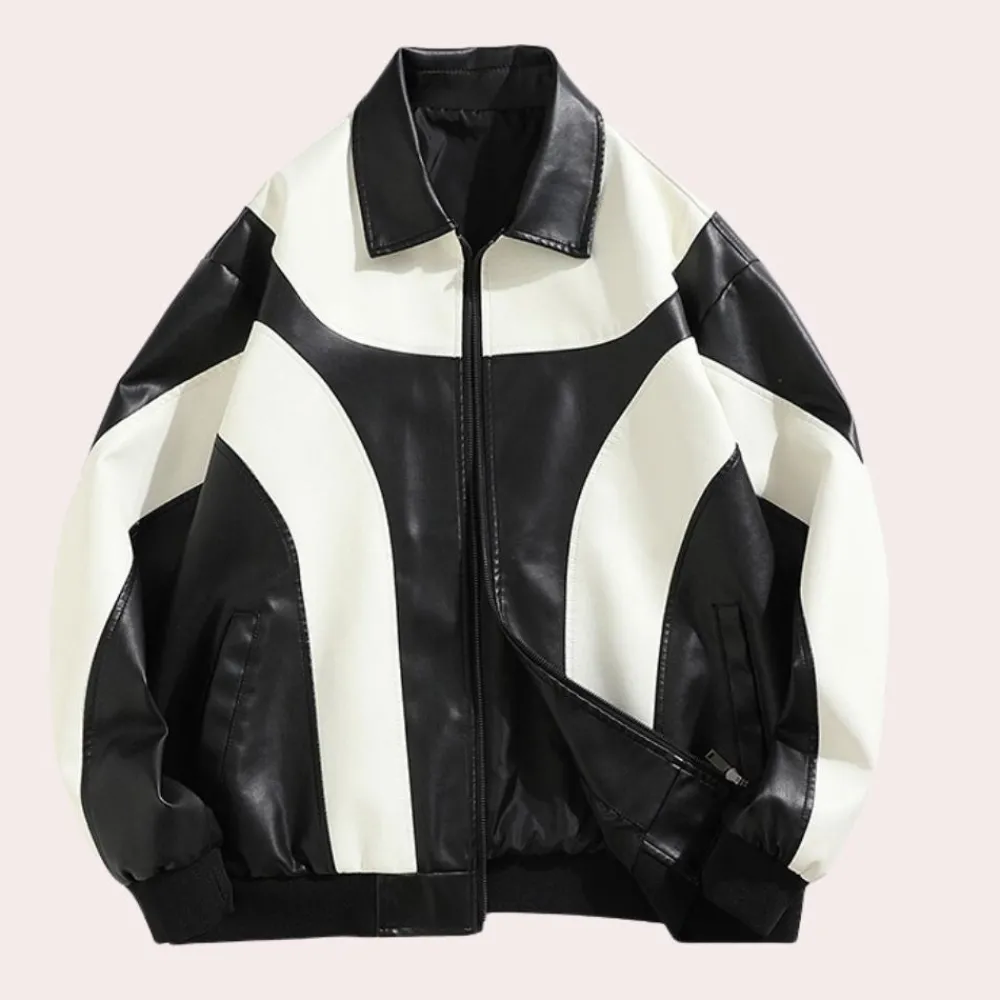 Jassen Heren*Mateusz - Herencolor Block Zip-Up Zomerjas Zwart