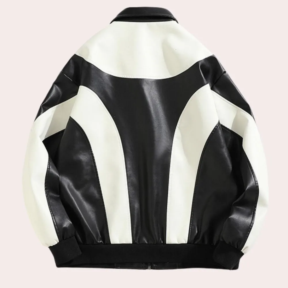 Jassen Heren*Mateusz - Herencolor Block Zip-Up Zomerjas Zwart