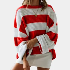 Truien & Vesten Dames*Mathilde - Gestreepte oversized damestrui voor de zomer