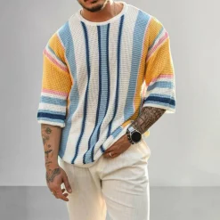 Shirts Heren*MAVERICK - Stijlvol gebreid zomer overhemd