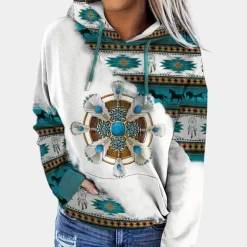 Truien & Vesten Dames*MEA - Creatief Zomers Sweatshirt met Kap voor Dames Wit