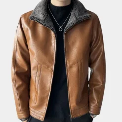 Jassen Heren*MELE - Casual Motorjas voor Heren - Perfect voor de Zomer Bruin