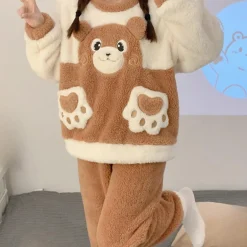 Sets Dames*MELEK - Luxe Zomerse Pyjamaset voor Dames Bruin