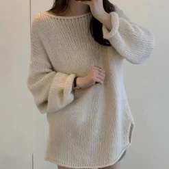 Truien & Vesten Dames*MELISSA - Luxe Gebreide Zomerse Trui voor Dames Beige