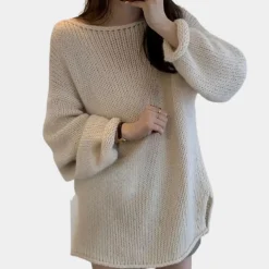 Truien & Vesten Dames*MELISSA - Luxe Gebreide Zomerse Trui voor Dames Beige