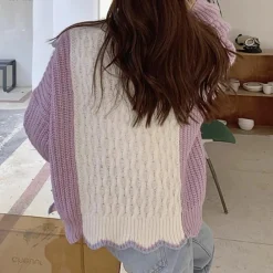 Truien & Vesten Dames*Melusina - Trendy en comfortabel gebreid damesvest voor de zomer Paars