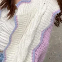 Truien & Vesten Dames*Melusina - Trendy en comfortabel gebreid damesvest voor de zomer Paars