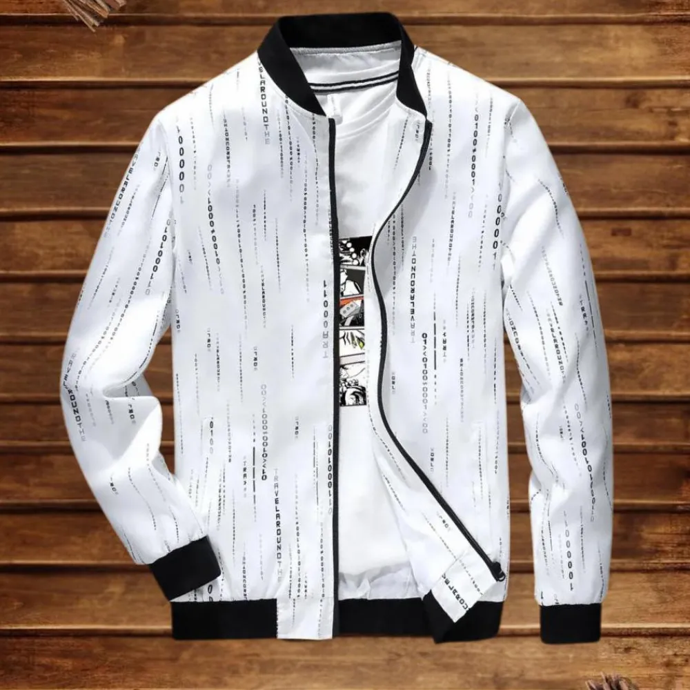 Jassen Heren*Michalis - Modieus lichtgewicht zomer herenjack Wit