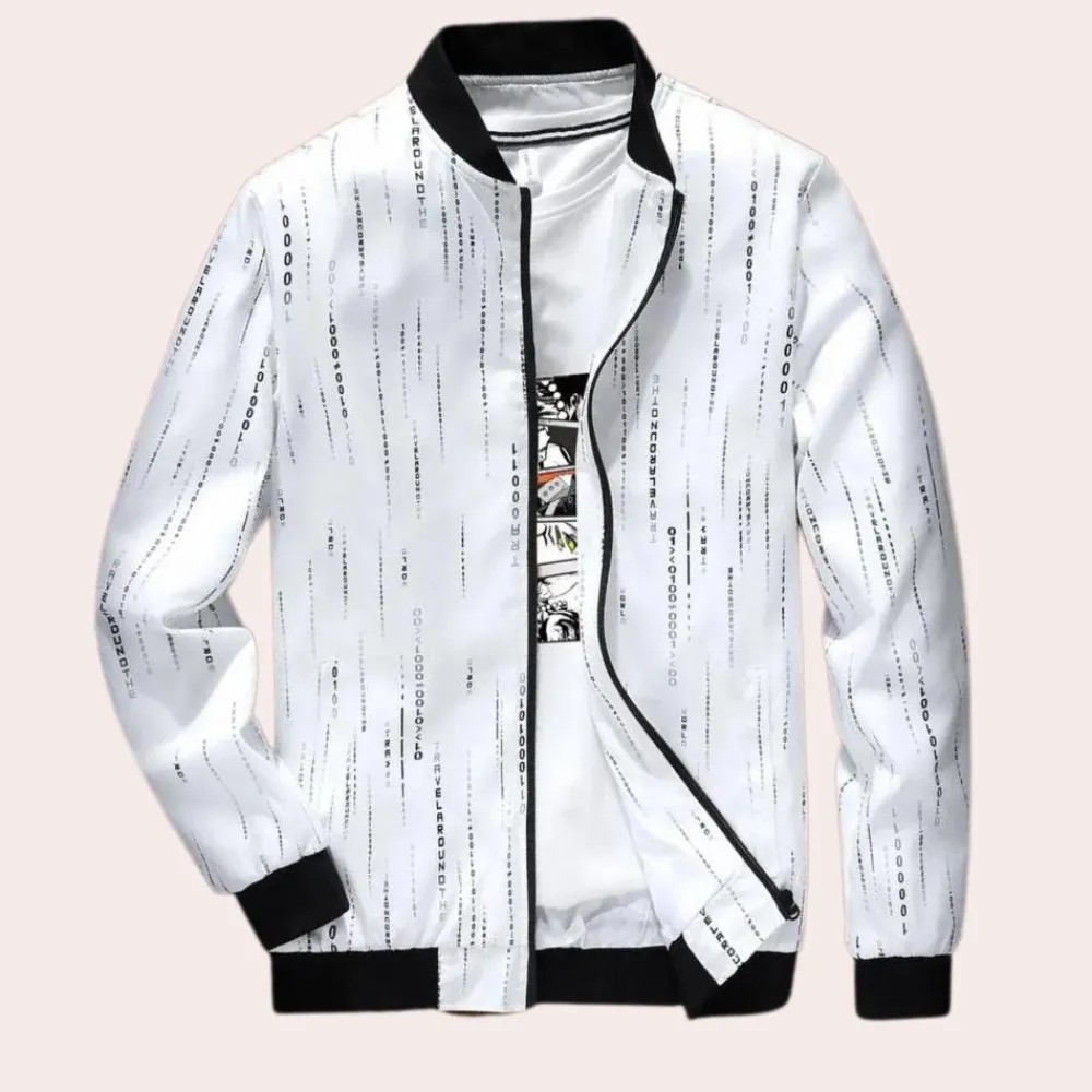 Jassen Heren*Michalis - Modieus lichtgewicht zomer herenjack Wit