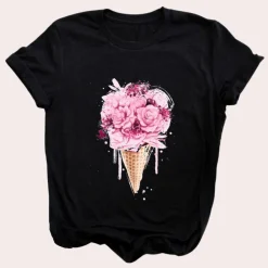 Topjes & Shirts Dames*Mirielle - Zomerse T-shirt voor dames met decoratieve print