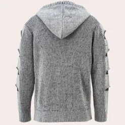 Truien & Vesten Heren*MIRO - Geraffineerd Capuchonvest voor Heren - Perfect voor de Lente en Zomer Grijs