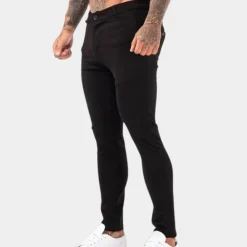 Broeken Heren*Moderne relaxed fit herenbroek voor de zomer Zwart