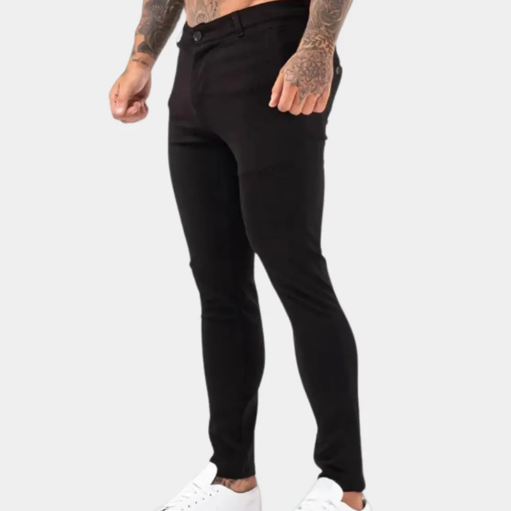 Broeken Heren*Moderne relaxed fit herenbroek voor de zomer Zwart