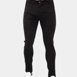 Broeken Heren*Moderne relaxed fit herenbroek voor de zomer Zwart