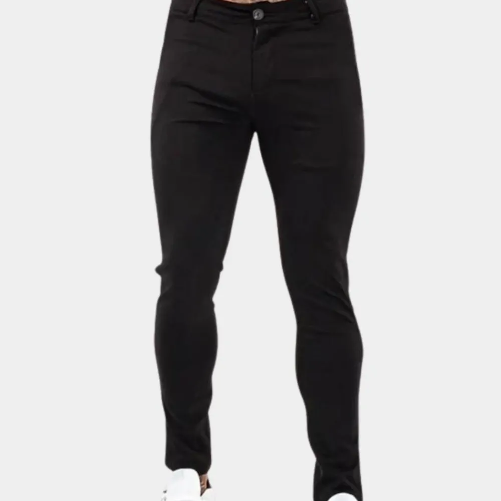 Broeken Heren*Moderne relaxed fit herenbroek voor de zomer Zwart