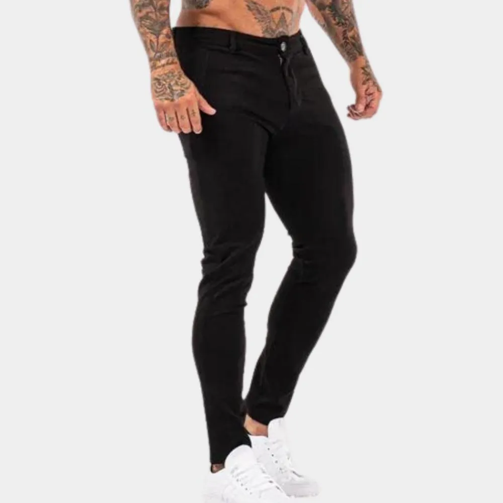 Broeken Heren*Moderne relaxed fit herenbroek voor de zomer Zwart