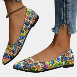 Damesschoenen*Modieuze en kleurrijke zomerse platte damesschoenen Blauw