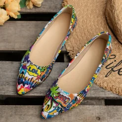 Damesschoenen*Modieuze en kleurrijke zomerse platte damesschoenen Blauw