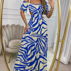 Jurken & Jumpsuits Dames*Modieuze off-shoulder zomerjurk voor dames