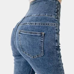 Broeken & Rokken Dames*Modieuze zomerse jeans met hoge taille voor dames