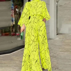 Jurken & Jumpsuits Dames*Modieuze zomerse jumpsuit met lange mouwen voor dames