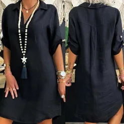 Jurken & Jumpsuits Dames*Mylah - Luchtige katoenen blouse jurk voor de zomer