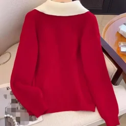 Truien & Vesten Dames*NANCY - Elegante Gebreide Zomerse Trui voor Dames Rood