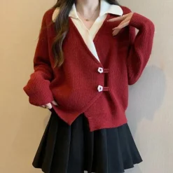 Truien & Vesten Dames*NANCY - Elegante Gebreide Zomerse Trui voor Dames Rood