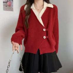 Truien & Vesten Dames*NANCY - Elegante Gebreide Zomerse Trui voor Dames Rood