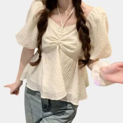 Blazers & Blouses Dames*Nanna - Stijlvolle damesblouse met pofmouwen voor de zomer