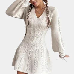 Jurken & Jumpsuits Dames*NATALIE - Elegante Vhals Zomerjurk voor Dames Wit