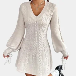 Jurken & Jumpsuits Dames*NATALIE - Elegante Vhals Zomerjurk voor Dames Wit