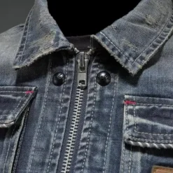 Jassen Heren*NATHAN - Stijlvol Zomers Spijkerjack voor Heren Blauwgrijs