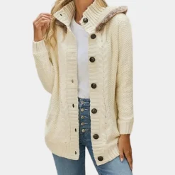 Truien & Vesten Dames*NAYLANI - Trendy Zomervest Met Capuchon voor Dames Beige