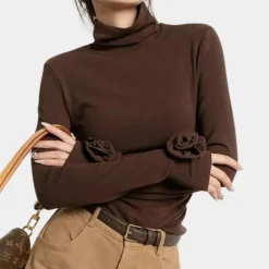 Topjes & Shirts Dames*NAYRA - Elegante Overhemd voor Dames Bruin