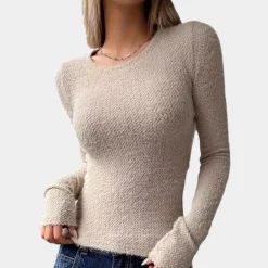 Truien & Vesten Dames*Nerea - Luchtige Gebreide Zomerse Trui voor Dames Abrikoos