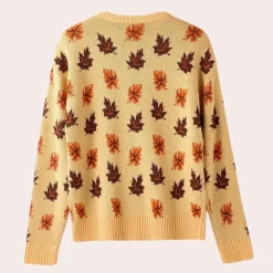 Truien & Vesten Dames*Nerina - Elegante gebreide dames trui met bladmotief voor de zomer