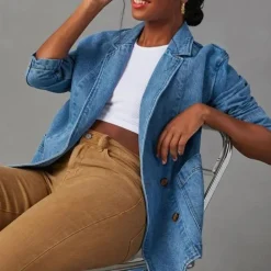 Jassen Dames*Nessa - Casual en stijlvolle denim jas voor dames, perfect voor de lente en zomer Blauw