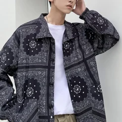 Jassen Heren*Nev - Trendy Lange Mouwen Herenjack met Paisleymotief voor Zomeravonden