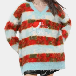 Truien & Vesten Dames*NIANA - Trendy Zomerse Trui voor Dames Rood Blauw