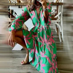 Jurken & Jumpsuits Dames*NICOLLETTE - Elegante boho zomerjurk Groen