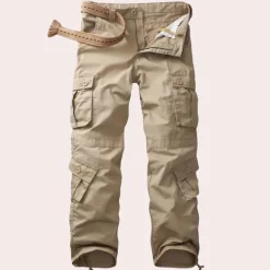 Broeken Heren*Nicolo - Stijlvolle heren cargobroek voor de zomer Khaki