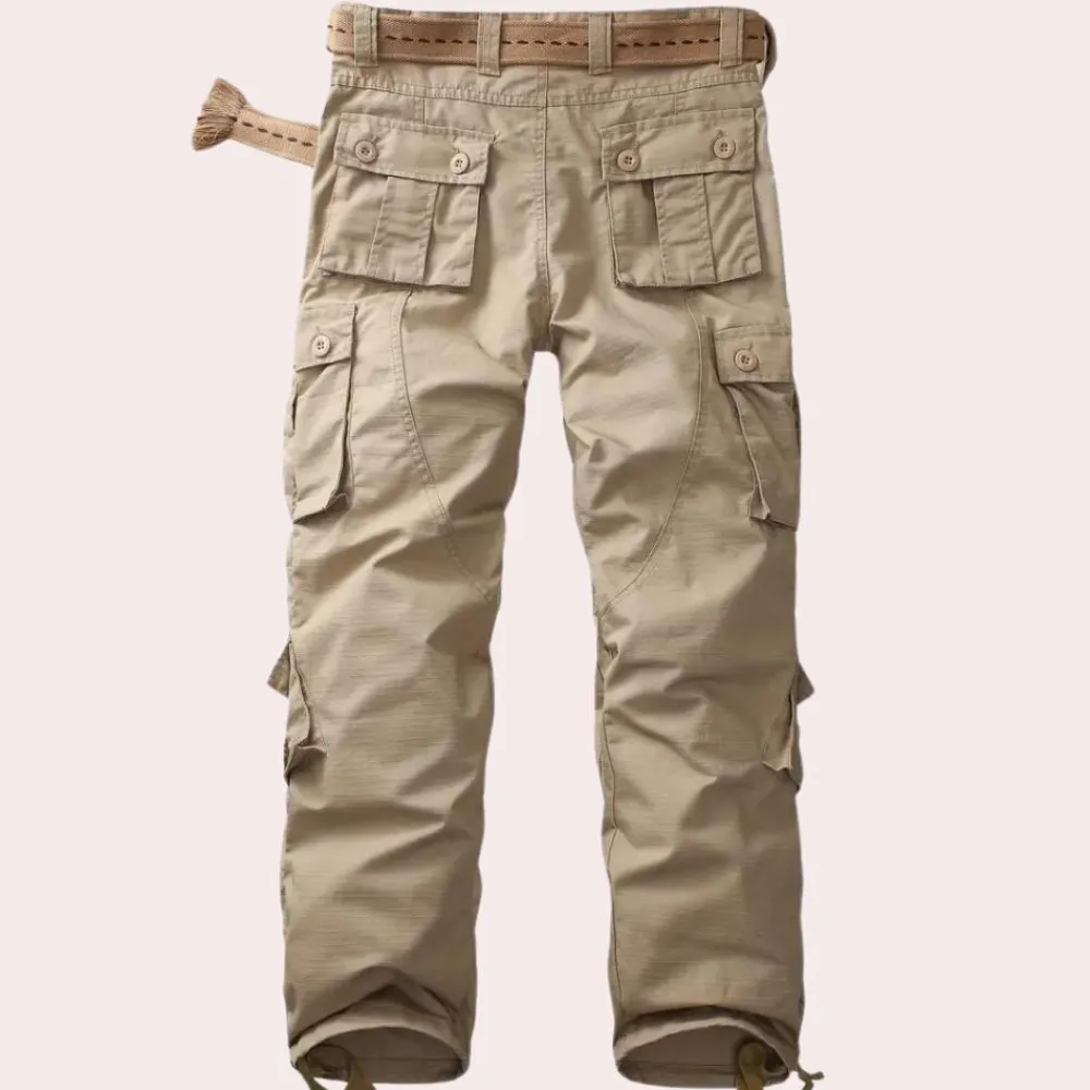 Broeken Heren*Nicolo - Stijlvolle heren cargobroek voor de zomer Khaki