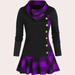 Jurken & Jumpsuits Dames*Niki - Tijdloze Midi-jurk met ruitmotief voor dames - Zomerse Stijl