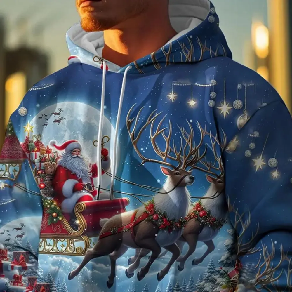 Jassen Heren*NIKLAUS - Comfortabele Zomer Hoodie voor Heren Blauw