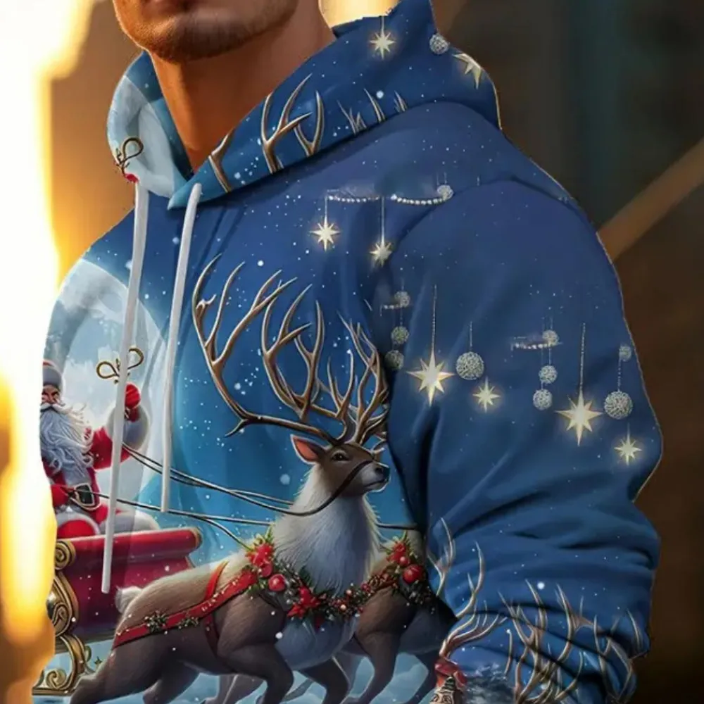 Jassen Heren*NIKLAUS - Comfortabele Zomer Hoodie voor Heren Blauw