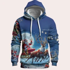 Jassen Heren*NIKLAUS - Comfortabele Zomer Hoodie voor Heren Blauw