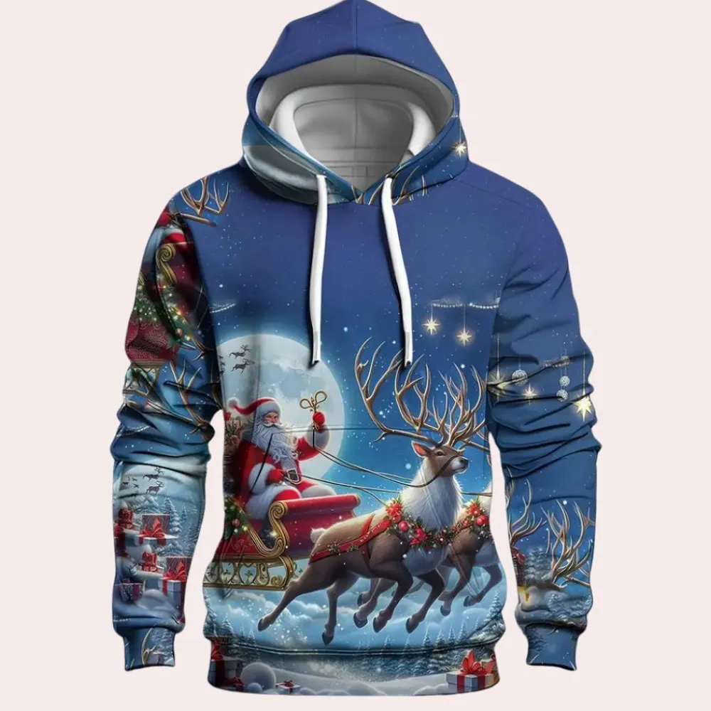 Jassen Heren*NIKLAUS - Comfortabele Zomer Hoodie voor Heren Blauw