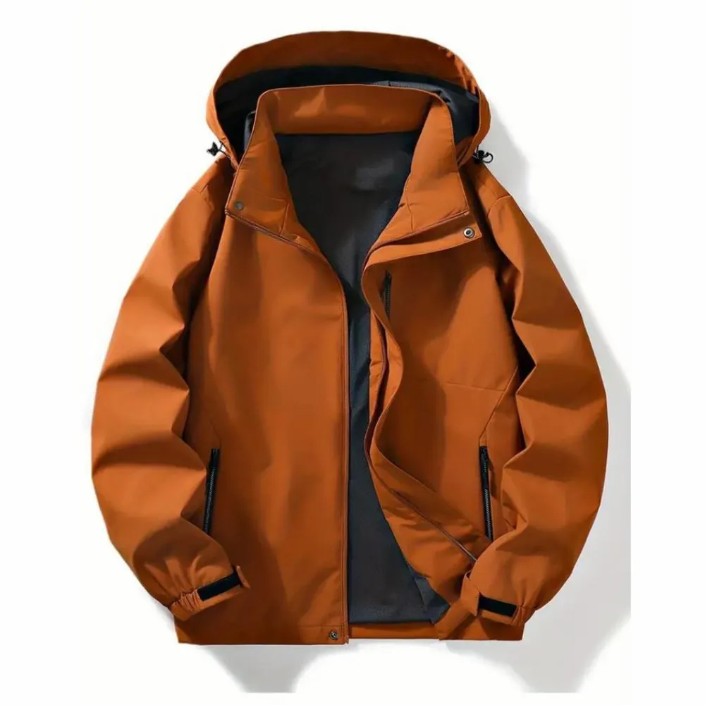Jassen Heren*NIKOLAI - Waterdichte zomerjas met afneembare capuchon Karamel